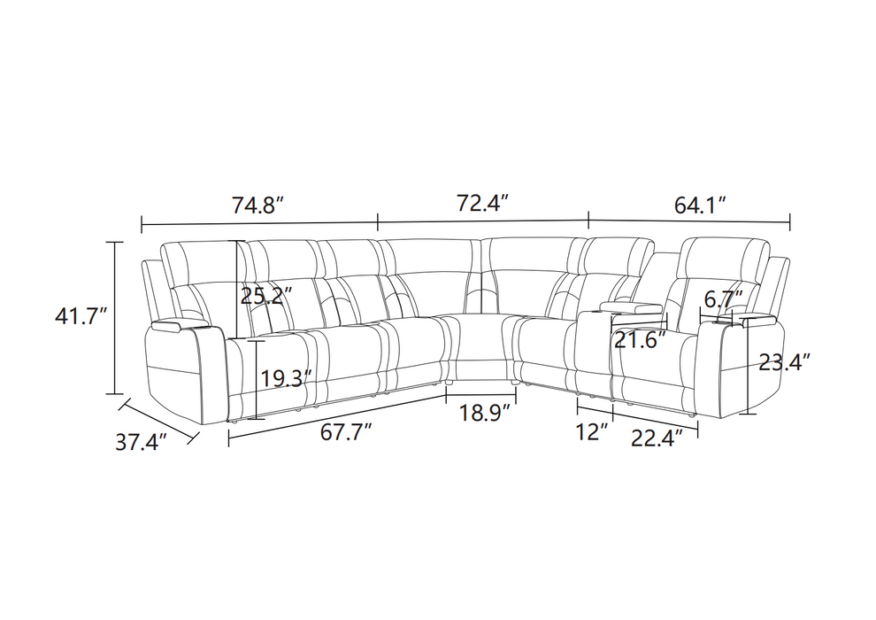 Reclining Power Sectional GN4738