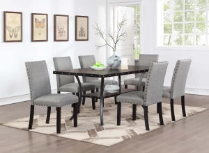 Junfen Dining Chair in Grey/Black Silver