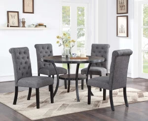 Junfen Dining Chair in Charcoal/Black Silver