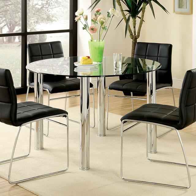 Kona I Chrome Round Dining Table