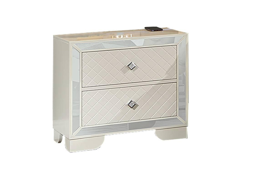 Hothan Night Stand in Ivory