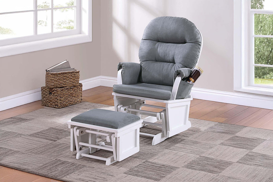 Bstfur Glider W/Ottoman in Dark Gray /Espresso