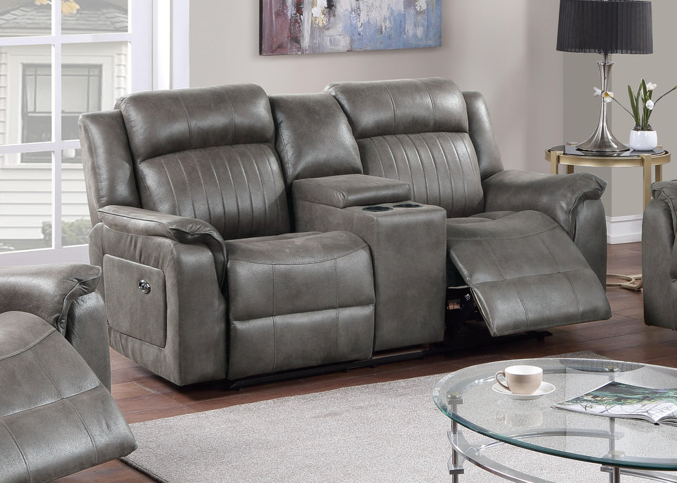 Bstfur Power Motion Loveseat W/Console/Slate Flue in Slate Blue