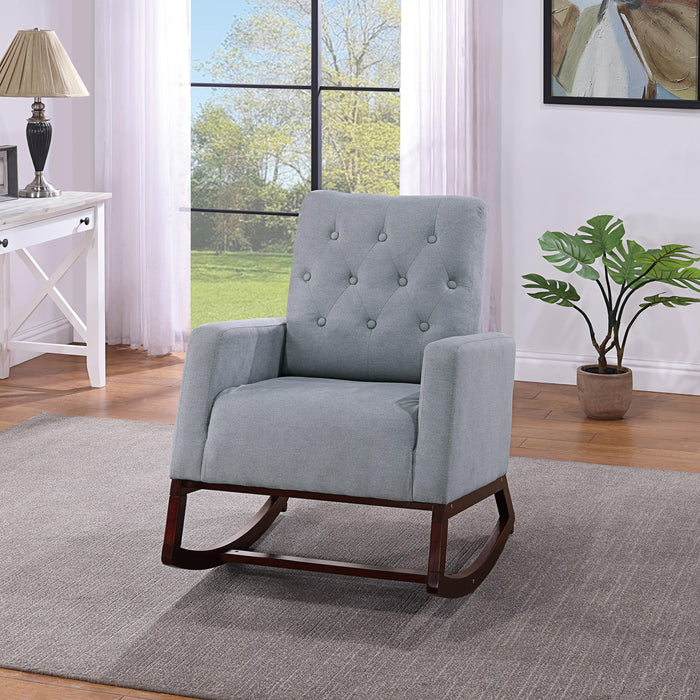 Bstfur Rocker Chair in Steel Gray/Espresso