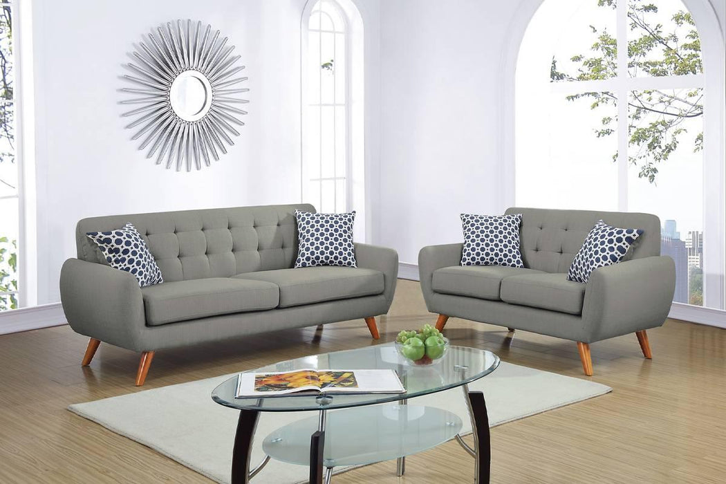 Boxiny 2-Pcs Sofa Set in Grey