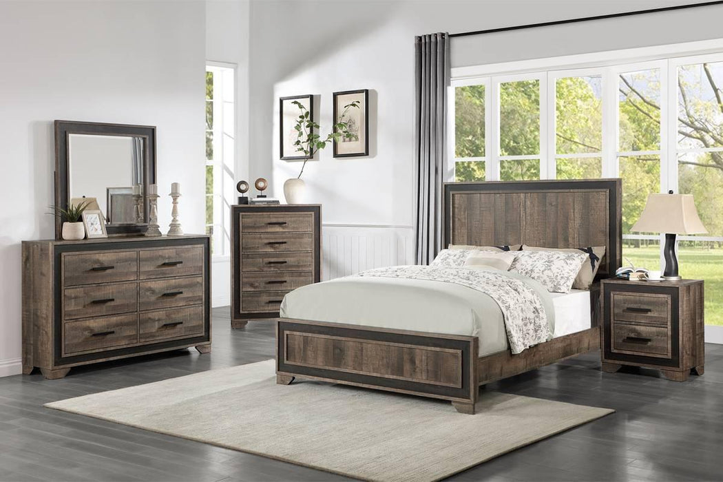 Chuint Queen Bed in Brown Rustic + Rustic Charcoal