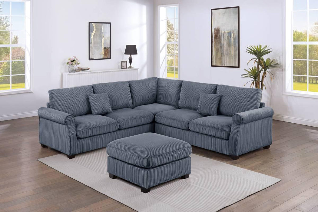 Haoind 4-Pcs Sectional Sofa in Charcoal