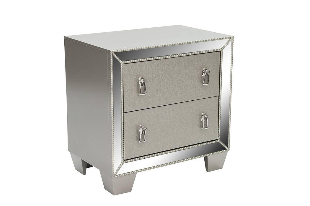 Mcraft Night Stand W/Stainless Panel in Silver