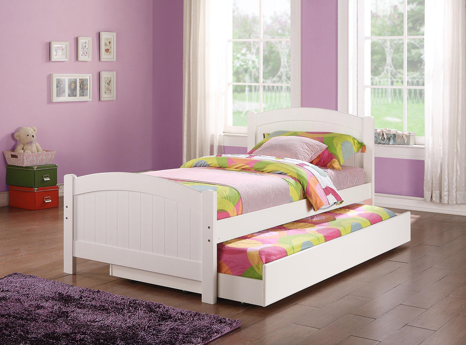 Mcraft Twin Bed W/Trundle-White in White