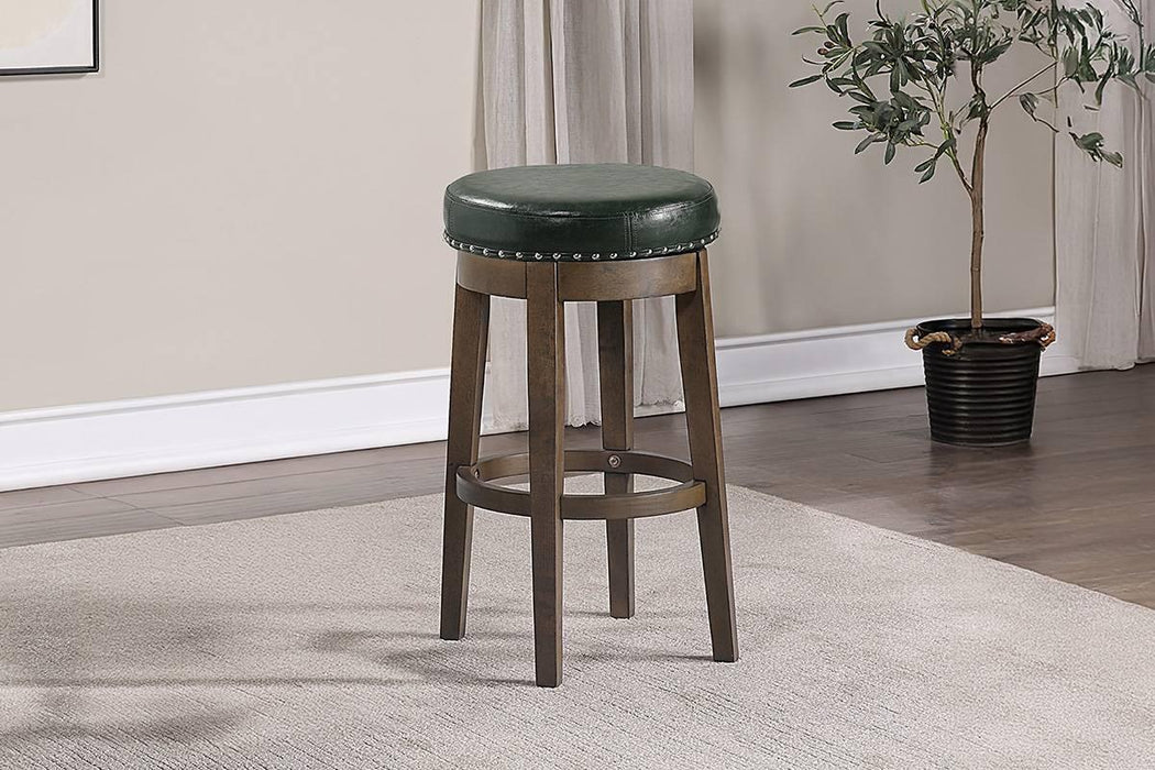 Sfvnco Swivel Barstool in Olive Green Pu/Walnut Frame