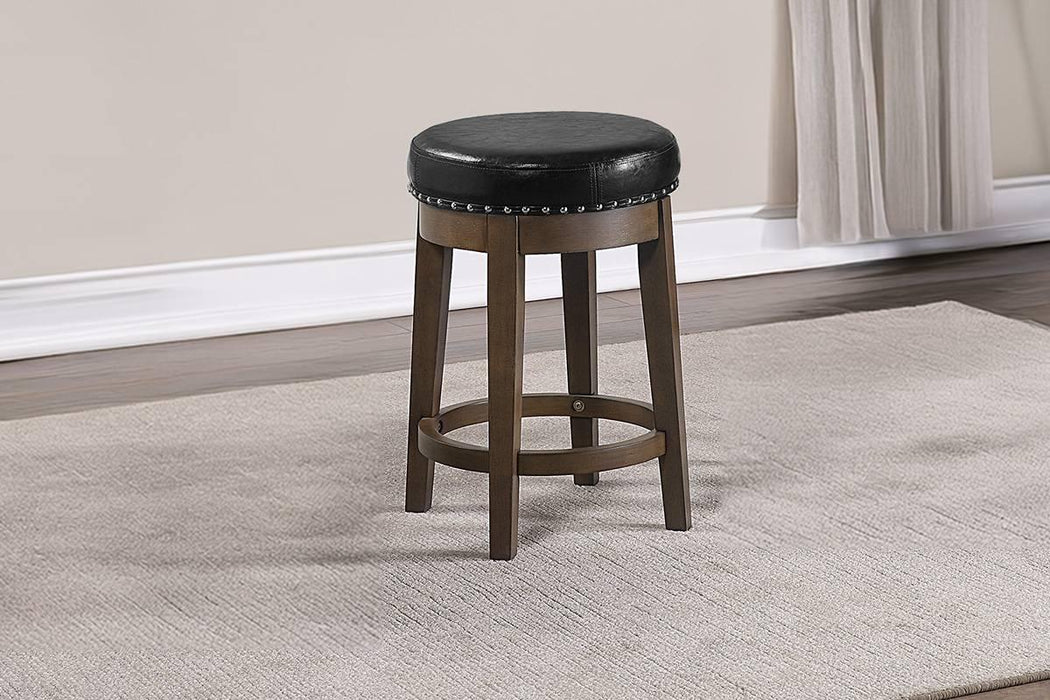 Sfvnco Swivel Counter Stool in Black Pu/Walnut Frame
