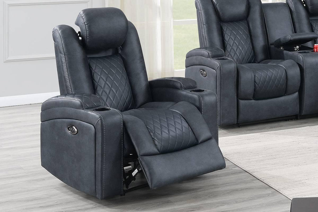 Uefurn Power Recliner in Ink Blue