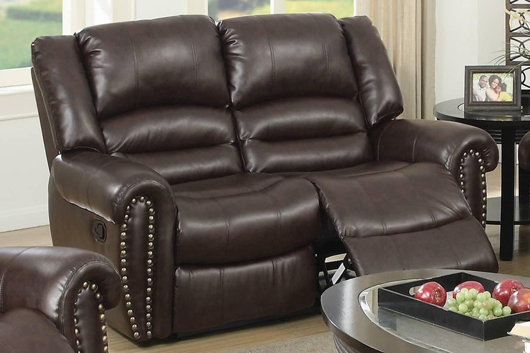 Uefurn Reclining Loveseat in Dark Brown