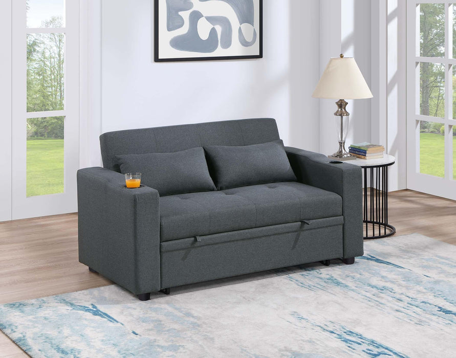 Uniqvn Convertible Sofa in Charcoal