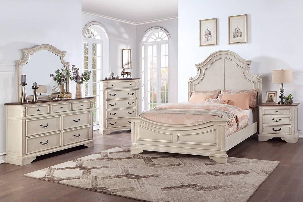 Viethn Easter King Bed in Antique White