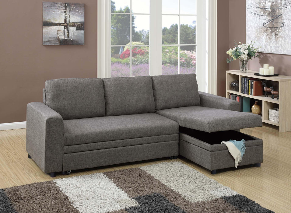 Vphong 2-Pcs Sectional Set in Ash Black / Espresso