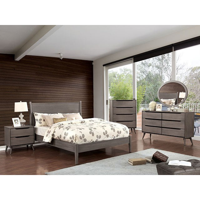Lennart Bed Oak, Black, Gray, & White