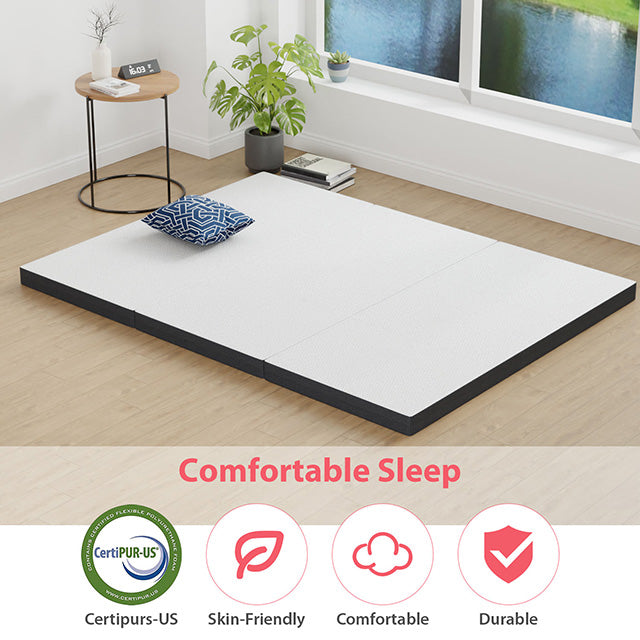 Hollyhock 3" Queen Tri-Fold Memory Foam Topper