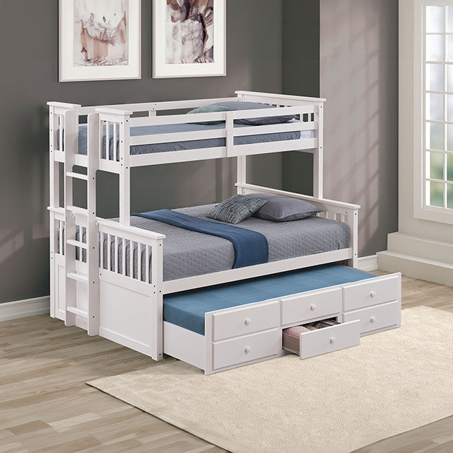 University Twin/Full Bunk Bed Grey, Walnut, & White